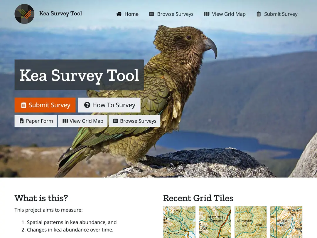 Kea Survey Tool web application screenshot